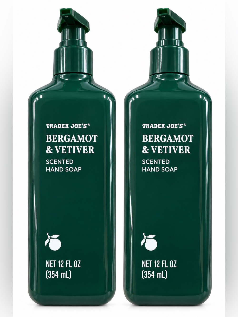 2 PACK Trader Joe's Bergamot & Vetiver Scented Hand Soap 12 oz